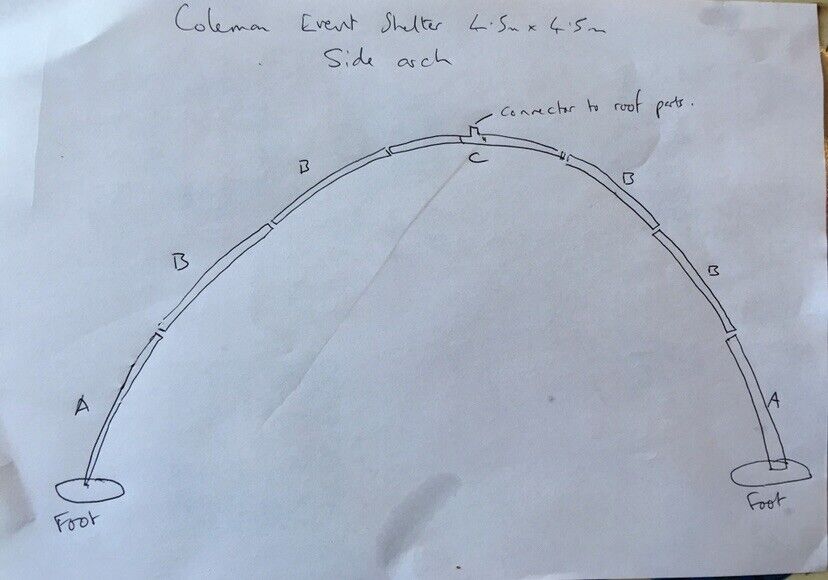 Genuine Coleman Event Shelter Spare Pole Replacement Parts 4.5m (FP)