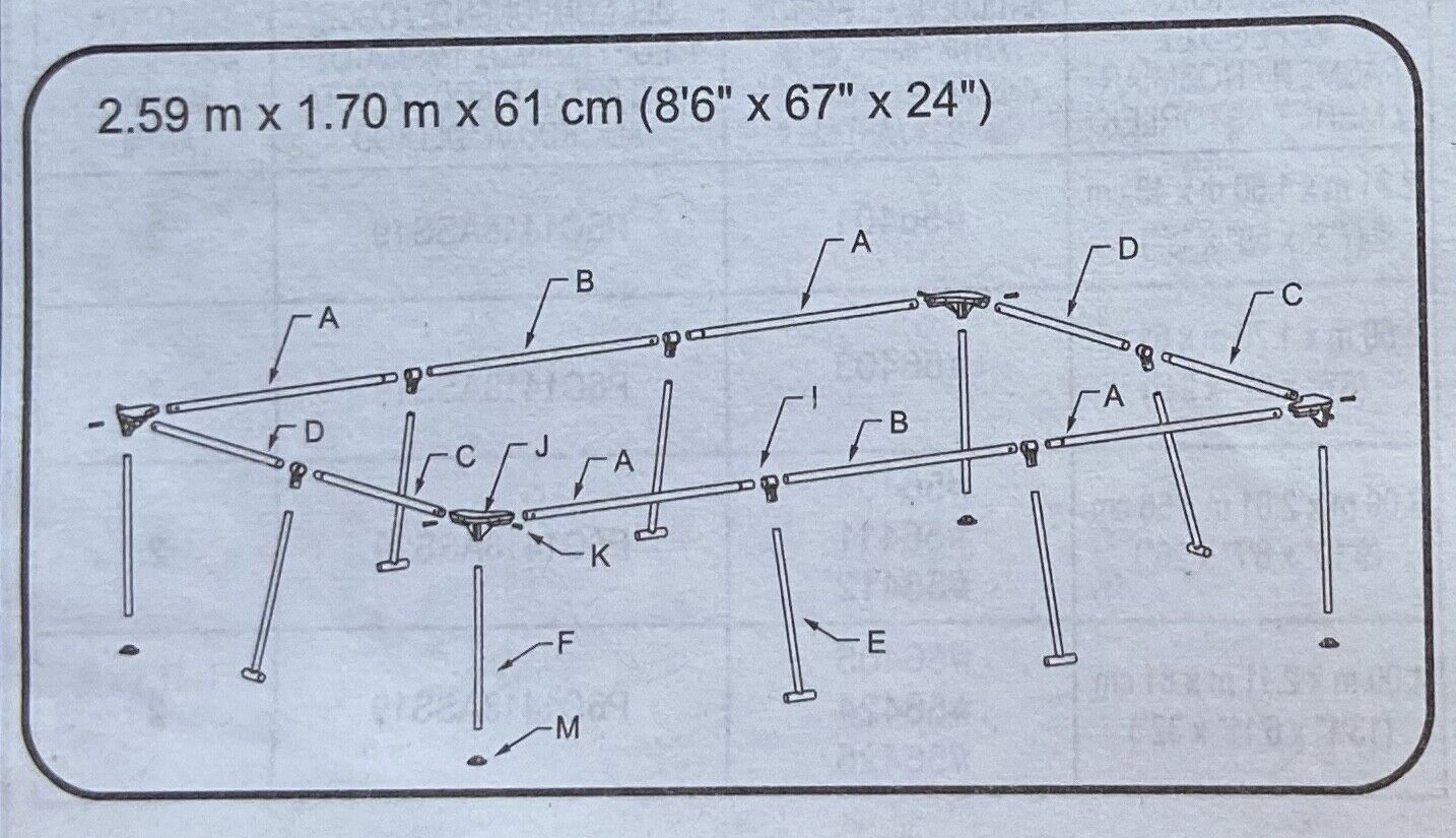 Bestway Steel Pro 2.59m x 1.7m Frame AboveGround Pool Spare New Replacement Pins