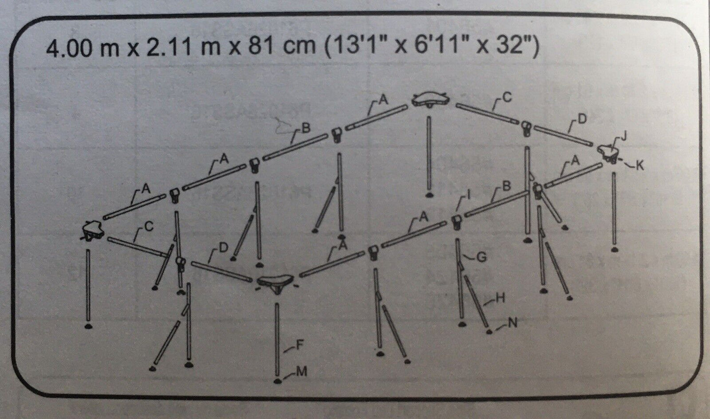 Bestway Steel Pro 4m x 2.11m Frame Above Ground Pool Spare Replacement Pole F